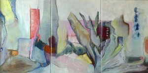2009 ohne Titel Triptychon 3x 40×60 cm gerahmt