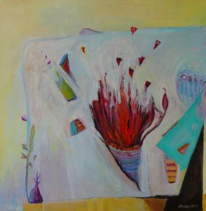 2011 Inneres Feuer 80×80 cm Acryl gerahmt